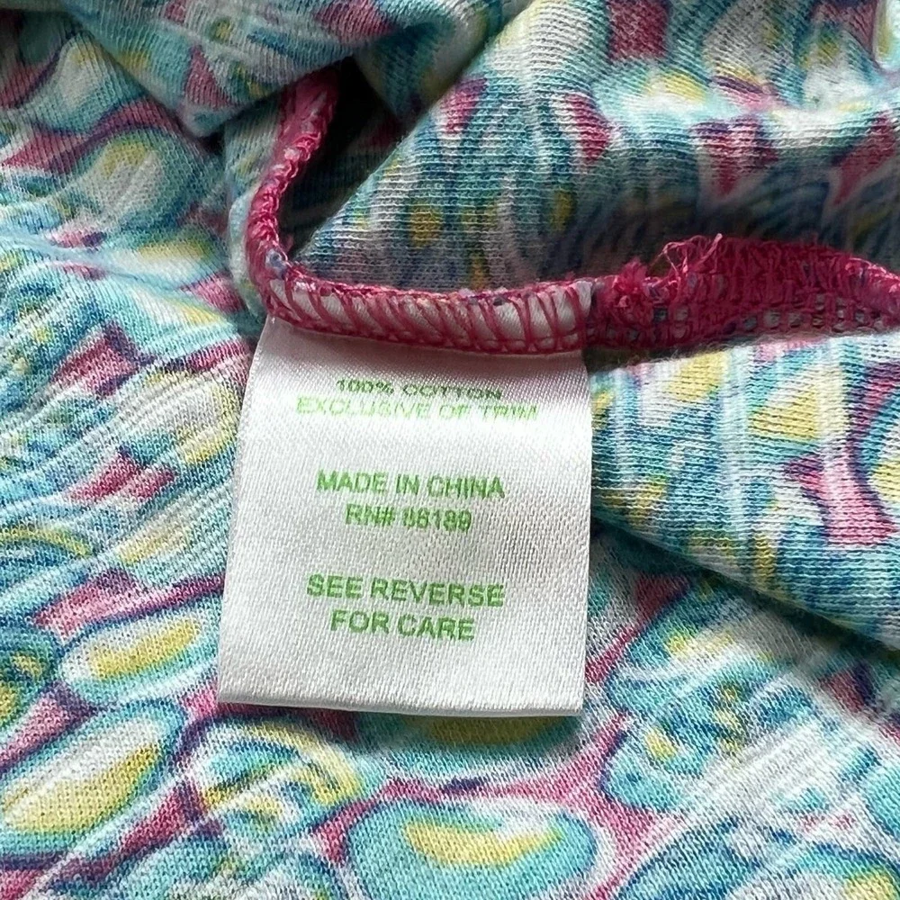 Lilly Pulitzer Wiley ruffle clam jam seashell tube top blue pink M pullover